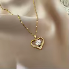 Heart in Heart Necklace Hollow Heart Pendant Gift - YC4696-1