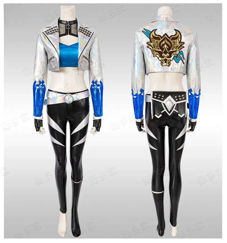 【Wetrose】متوفر في المخزون أزياء Kda Akali التأثيرية 2020 S10 بطل العالم K/DA مجموعة البوب ستار الهيب هوب شعر مستعار للهالوين وعيد الميلاد