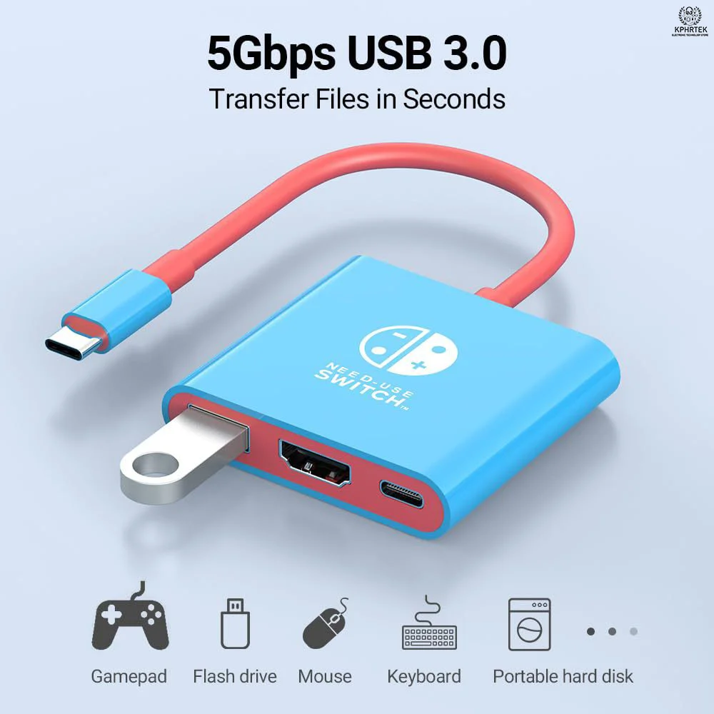 Switch Three-In-One Typec Docking Station Mobile Phone Tablet Computer Game Console USB Converter 3-in-1 Docking Station
