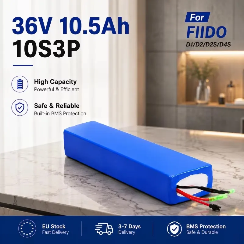 EU-Lager 36V 7,8Ah 10,5Ah 14Ah Akkupack 18650 Lithium-Ionen Wiederaufladbarer Akku 10S3P Kompatibel mit FIIDO D1 D2 D2S D4S Faltbares Elektrofahrrad Ersatzakku Schneller Versand 15A BMS
