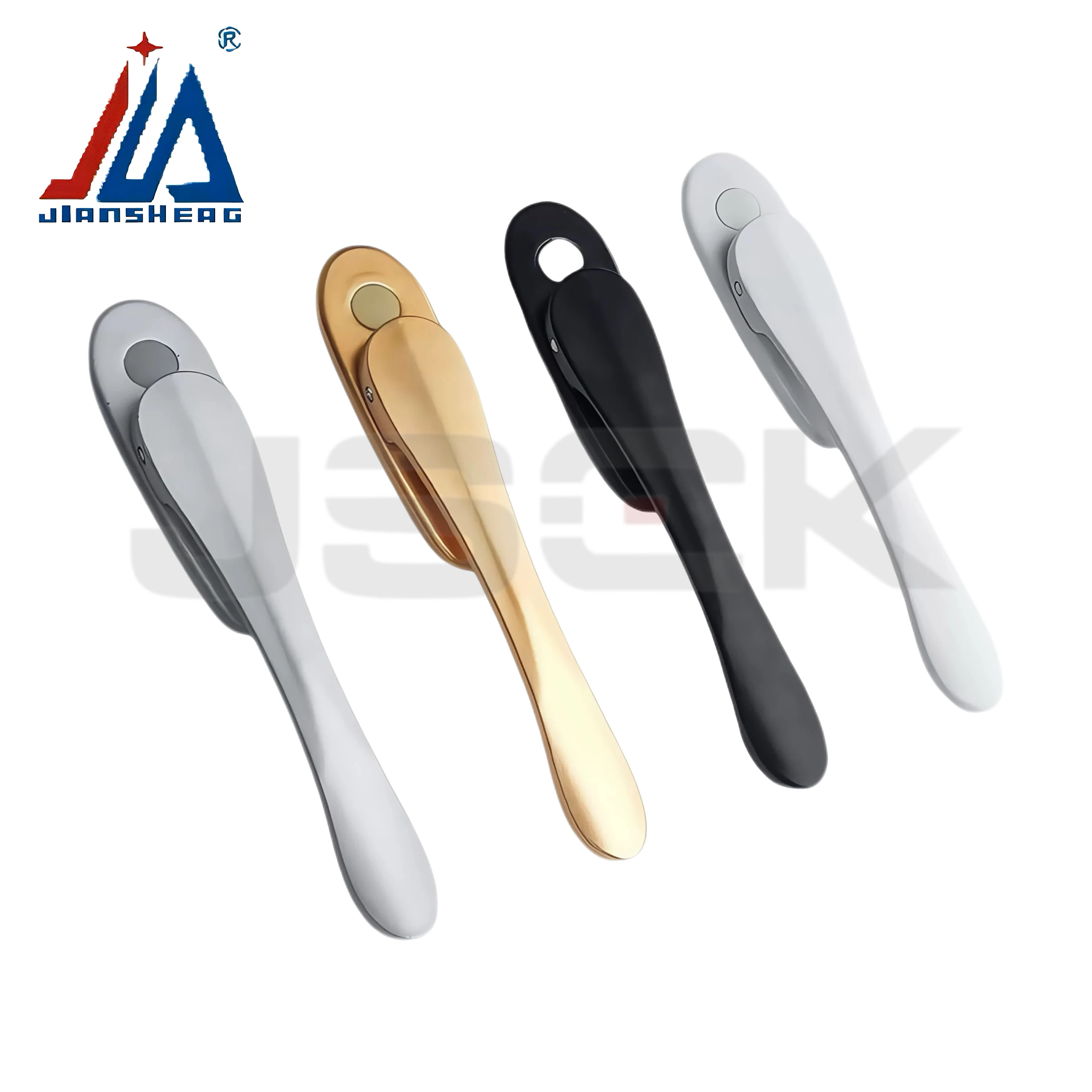 Ultra Thin Flat Window Handle - Slim Design Aluminum Alloy Locking Handle for Casement/Thermal Break Windows, Square Spindle