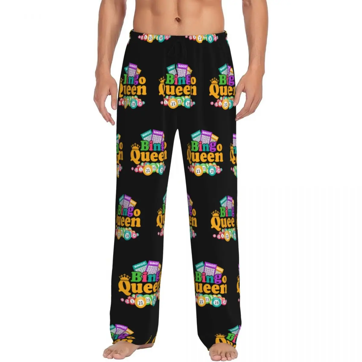 

Custom Print Men Bingo Queen Game Lover Pajama Pants Sleepwear Sleep Lounge Bottoms with Pockets