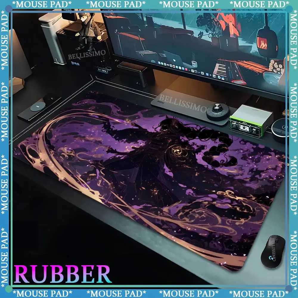 Anime Large MousePad G_Genshin Impact Gaming Laptop Gaming Keyboard Pad Computer Accessories Desk Pad Rubber Lock Edge Mouse Pad