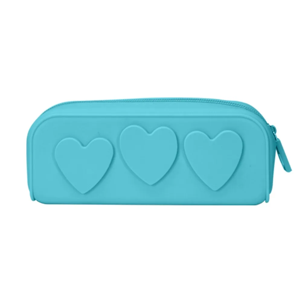 Portable Heart Zip Bags Silicon Reusable Cosmetic Bag Pouch