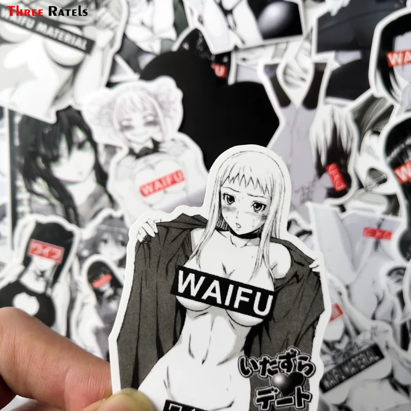 Drei rateln 30 stücke waifu material vinyl aufkleber aufkleber koffer laptop auto lkw anime hentai sexy pinup mang mädchen auto sticke