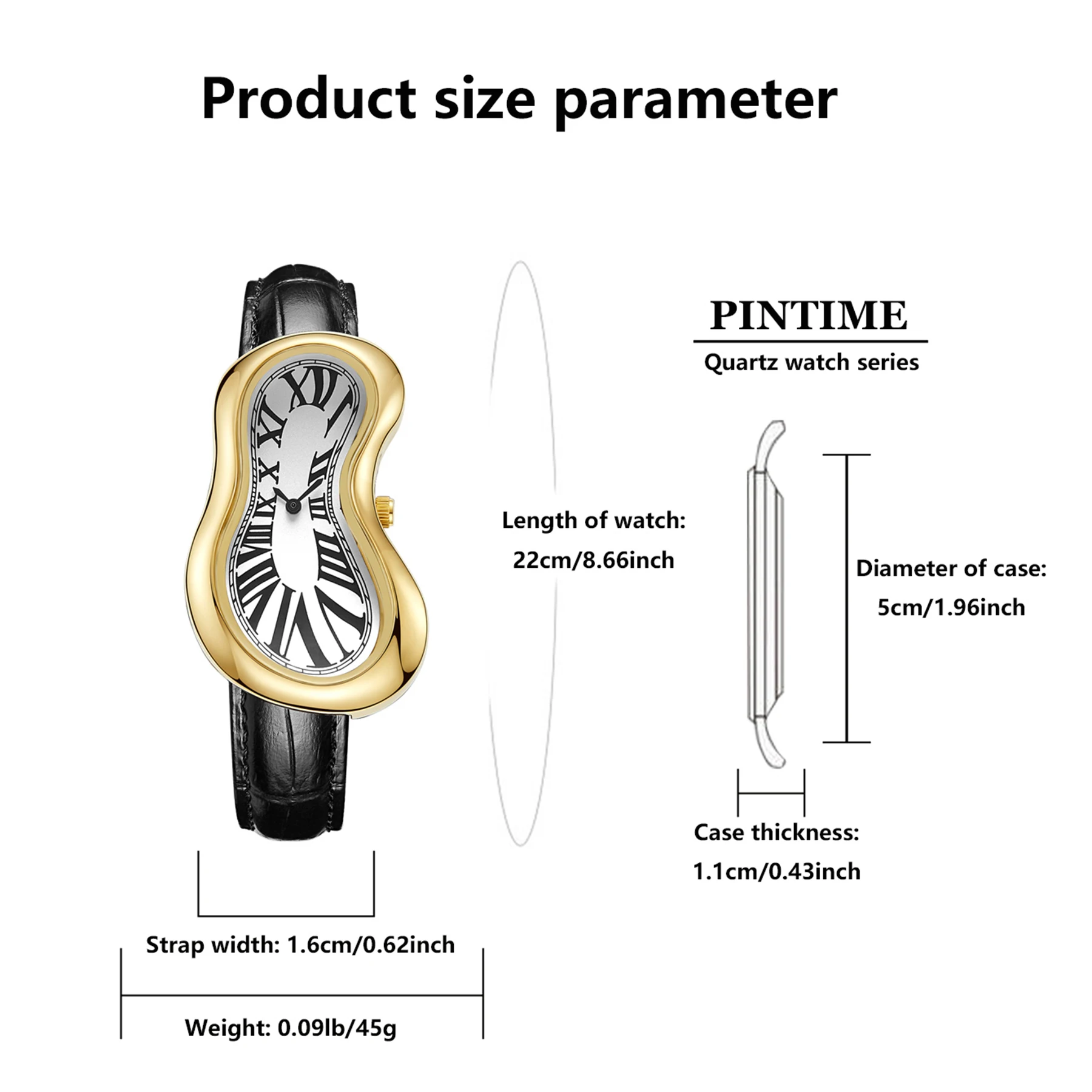 Women's Quartz Watch, A Creative Irregular-Shaped Watch, With Retro Y2K Design, Quartz Movement, Leather Strap Watch, Mineral Re
