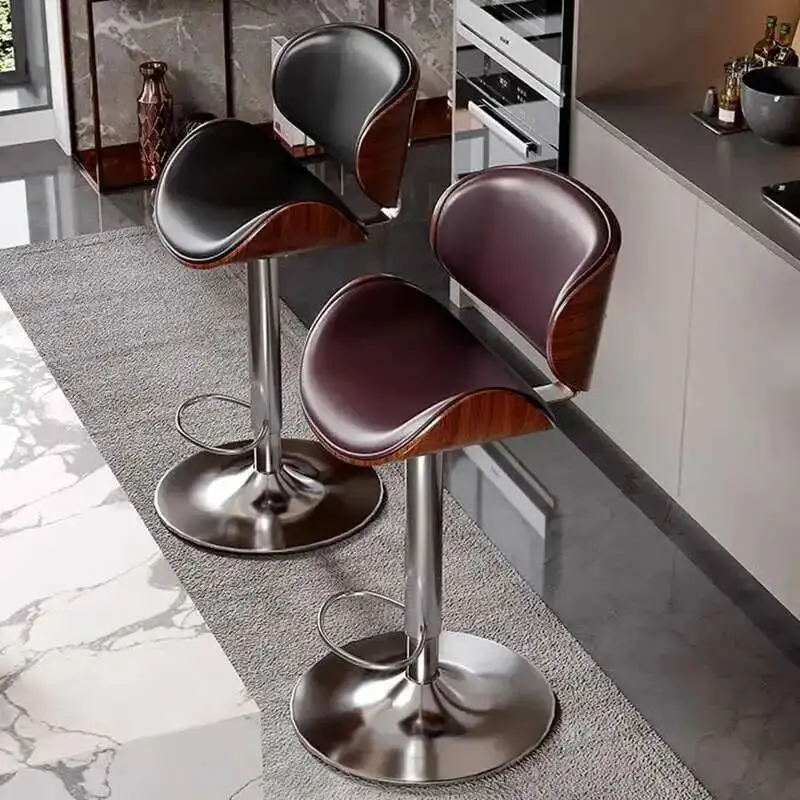 Bar-Akzent, nordisches Design, minimalistisches Büro, Theke, drehbar, hochverstellbar, Barstühle, Schlafzimmer, graue Sillas, Barmöbel