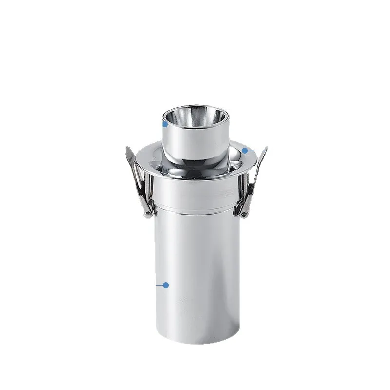 Adjustable retractable tube spotlight embedded intelligent three-color Bauhaus light luxury silver high-end painting rotation