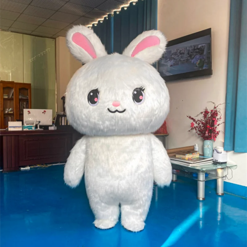 Inflatable Rabbit Mascot Clothing Mall Publicity Chinese New Year Rabbit Plush White Rabbit Performance Cartoon Clothing