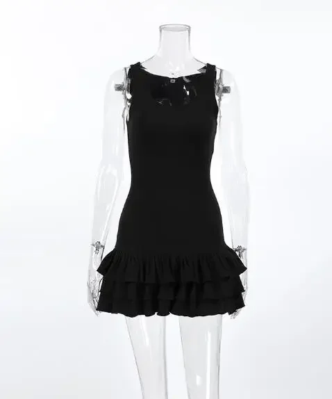 

2026 New Fashionable Versatile Hot Girl Style Black Pure Desire Temperament U-Neck Tank Top Women's Style