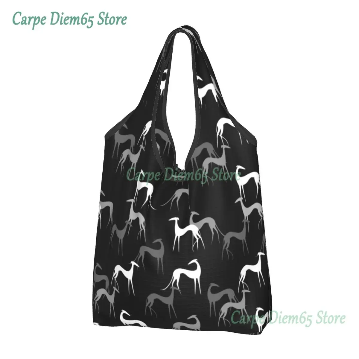 

Recycling Cute Sighthounds Shopping Bag Women Tote Bag Portable Greyhound Whippet Dog Grocery Shopper Bags