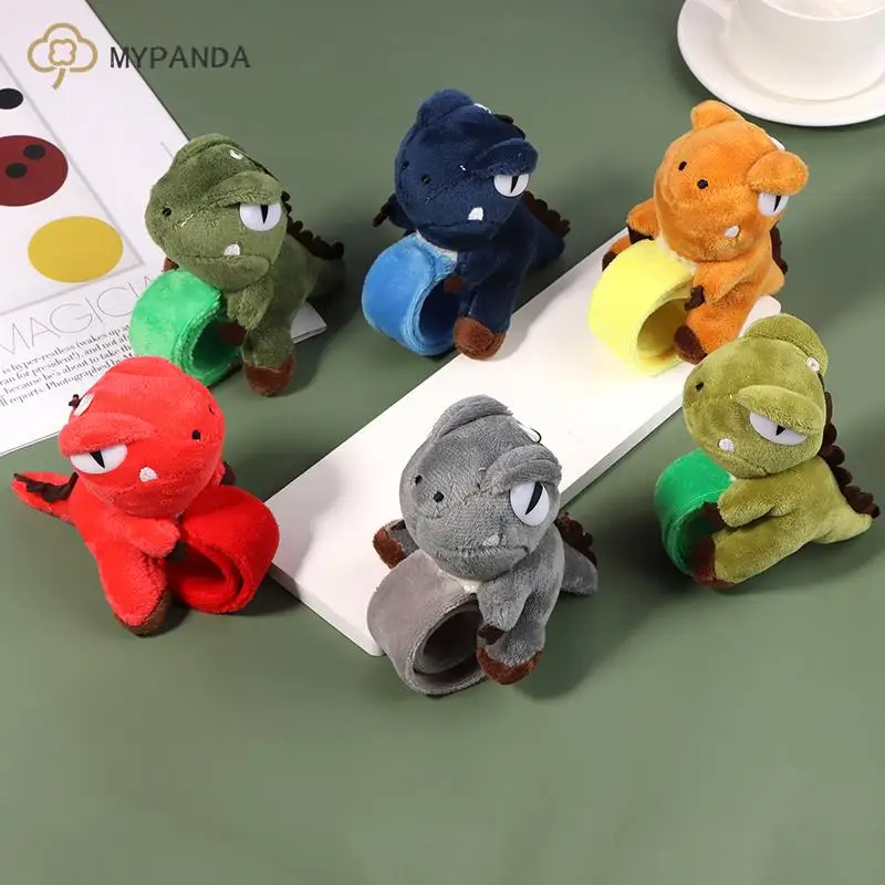 Cartoon Tyrannosaurus Plush Clap Circle Toy Dinosaur Doll Wristband Slap Bracelet Hand Clap Ring Year Of The Dragon Gifts