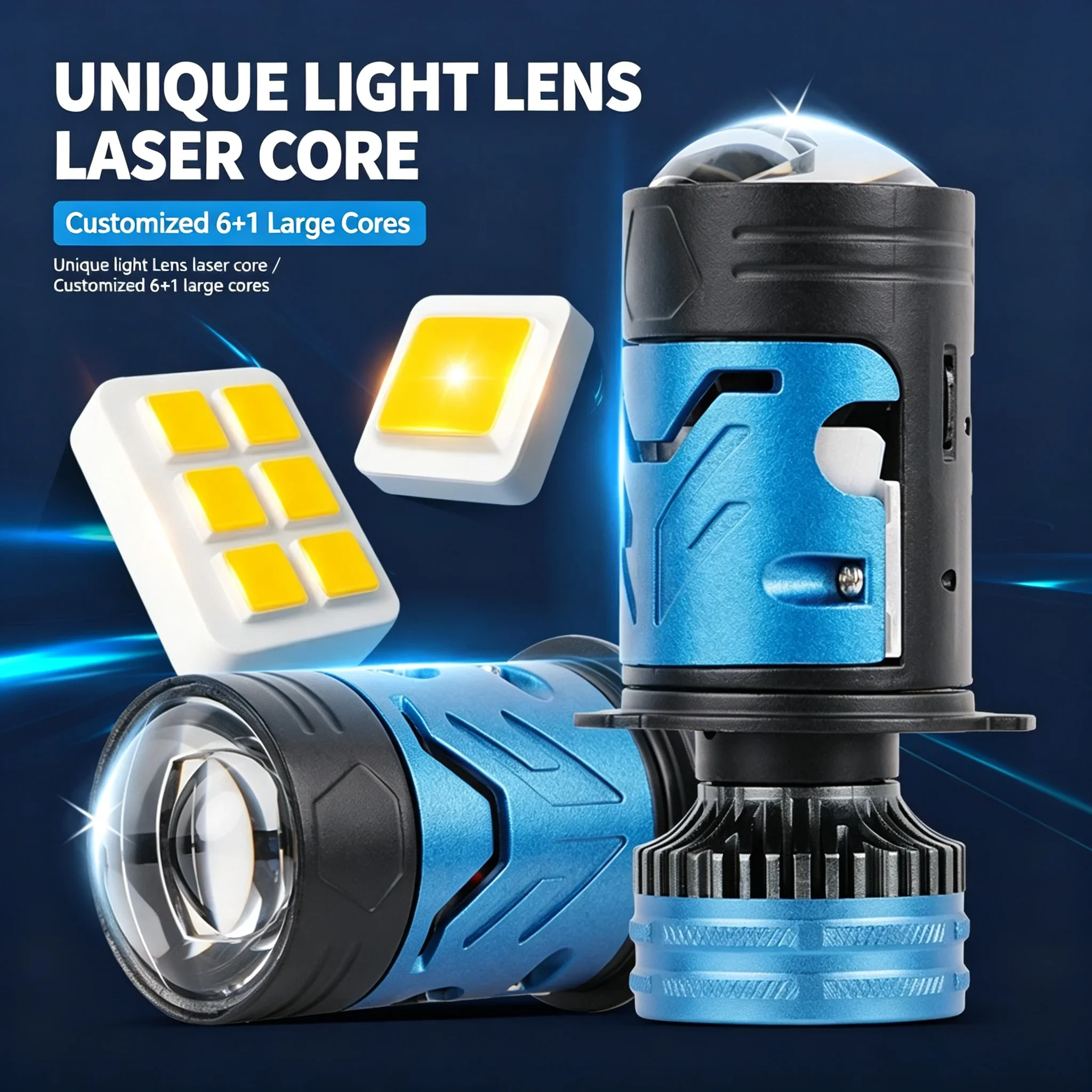 NXY T92 H4 LED Headlight Bulb Laser Projector Lens Single Beam Solenoid Valve Bi LED Hi Lo Beam Car Retrofit Super Bright Lamp