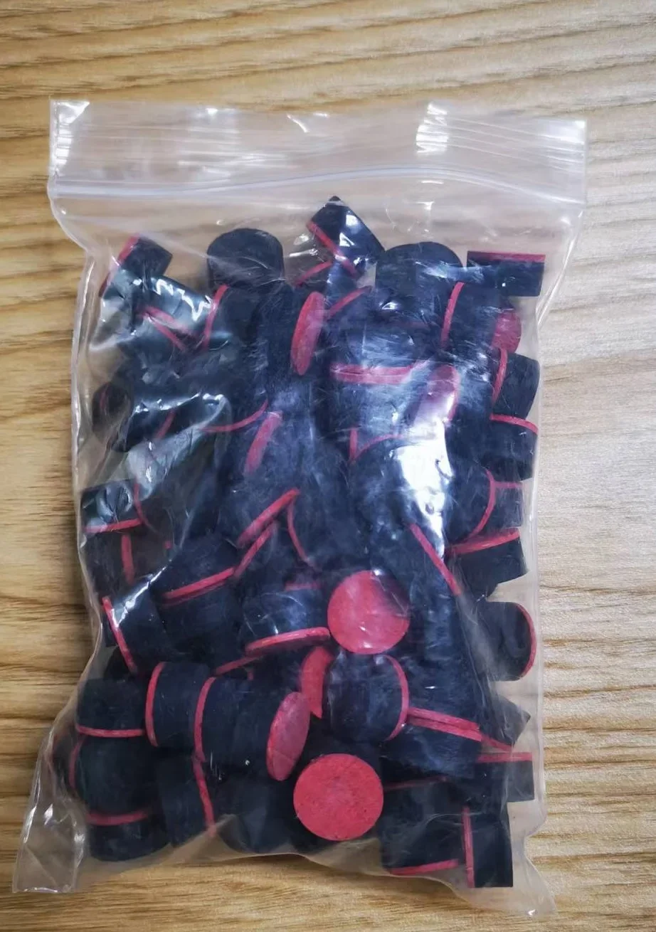 

100PCS/Bag High quality Colorful 6 Layers Pig Leather 14mm Carom Billiard Pool Cue Tips