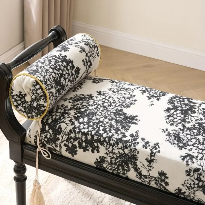 American bedside European solid wood adult shoe changing stool retro fabric bench makeup entrance stool sofa tumble