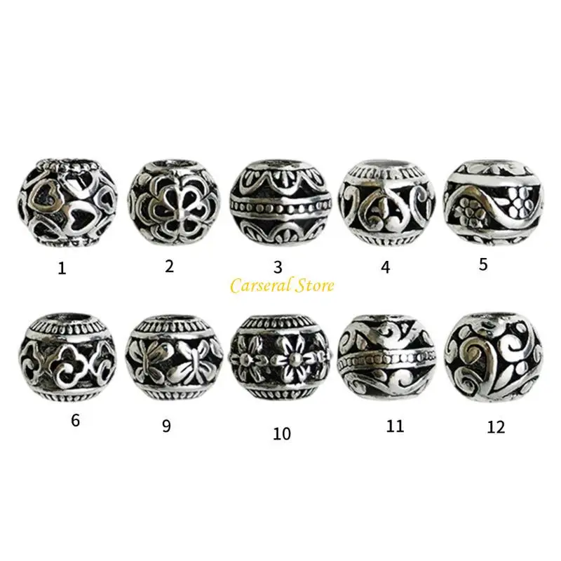 

M4yf Pack из 10 бусин серебряного сплава с рисунком, идеально подходящим для ювелирных проектов ручной работы