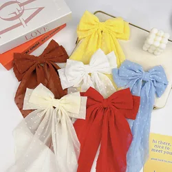 1 Pcs Super Fairy Chiffon Bow Headdress Large Hair Clip Back of Head Spring Clip Flutter Jewelry