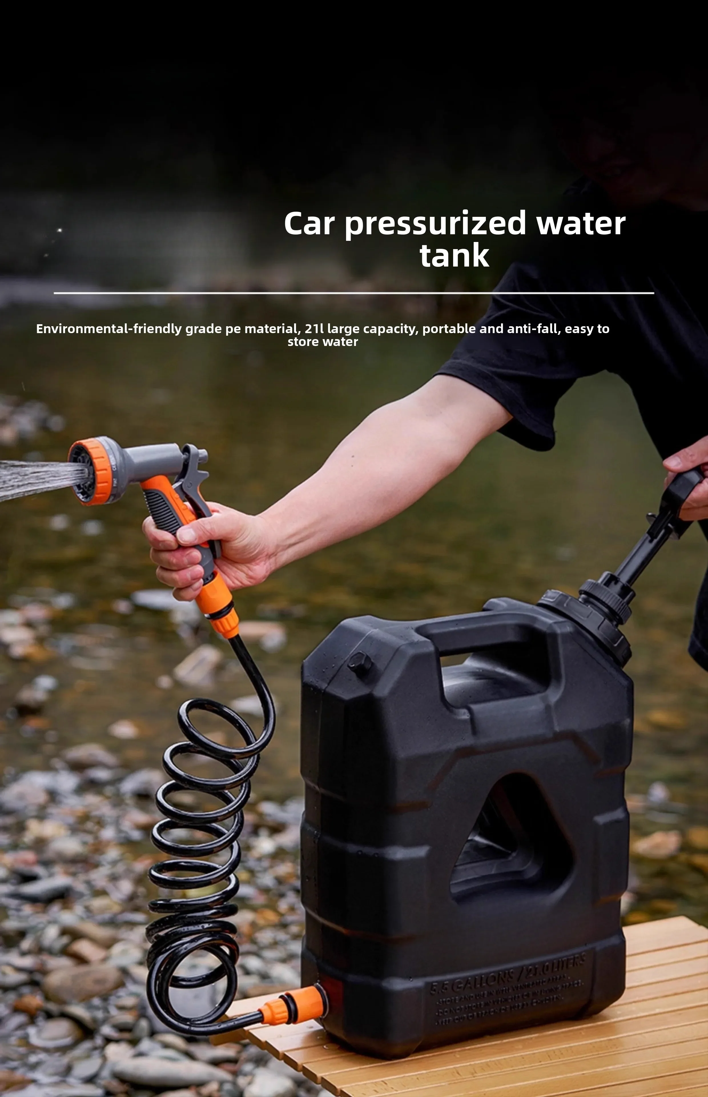 Off-road Outdoor Car Pressurized Bucket Portable Water Storage Tank Self-driving Camping Shower Water Tank