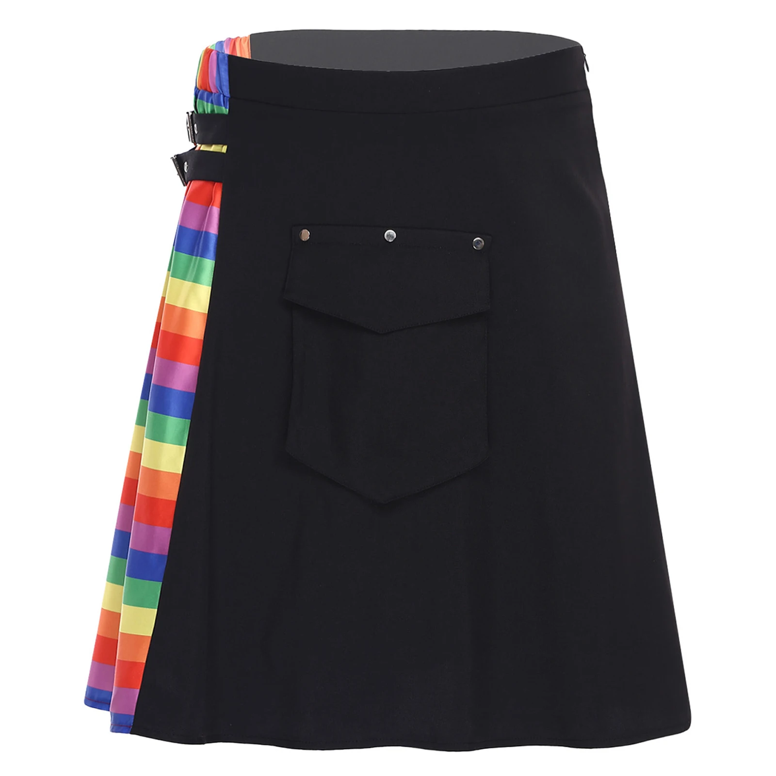 

Men Halloween Party Scottish Tartan Kilt Skirt Hippies Cowboy Cosplay Performance Traditional Skirts for Carnival Raves Party