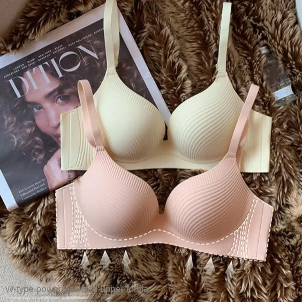 솔리드 컬러 무선 딥 V 브래지어 충격 방지 밀착형 푸시 업 속옷 란제리 Traceless Brassiere for Women Sport