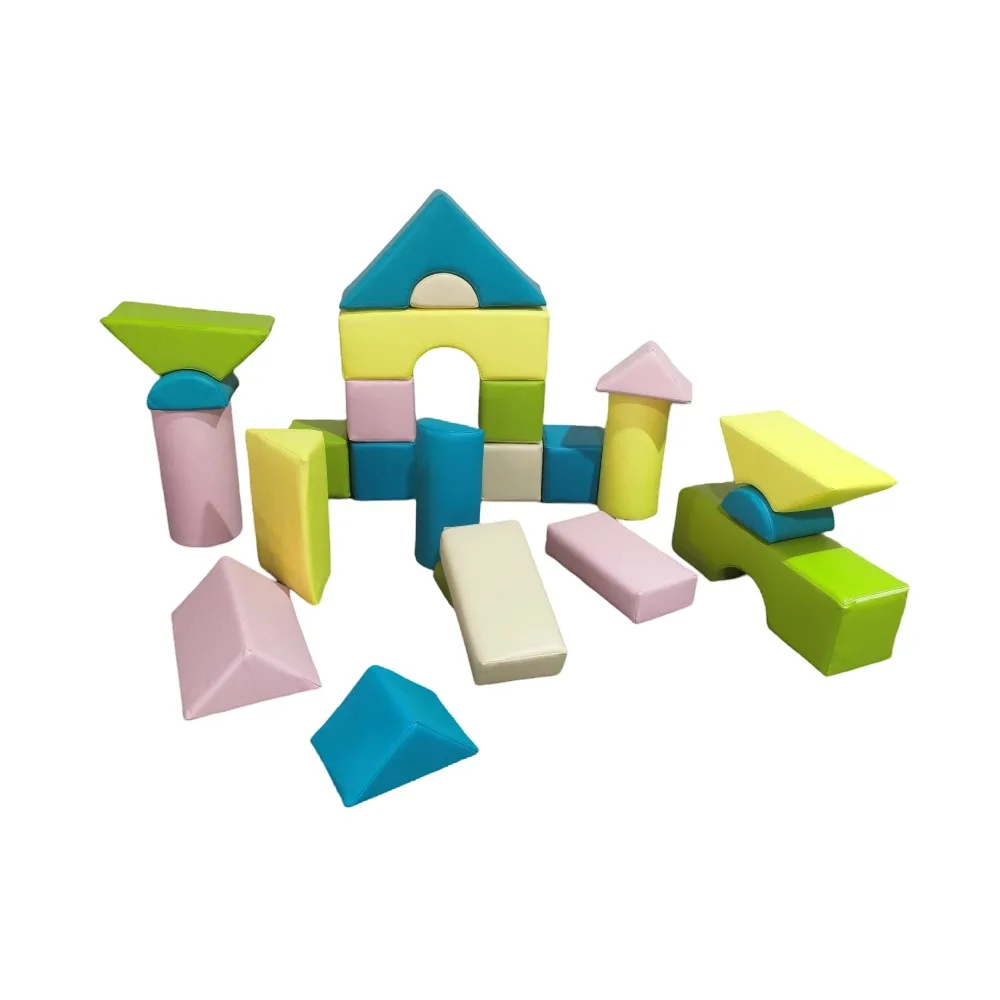 Soft Wooden Commercial Event Play All White Equipment Set Interactive Indoor Soft Play Toys Cubes Customized Toddler