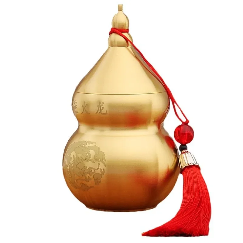 

Brass fire avoidance dragon gourd bottle dissolves the northwest corner of the kitchen Qianwei fire Tianmen red fringed copper
