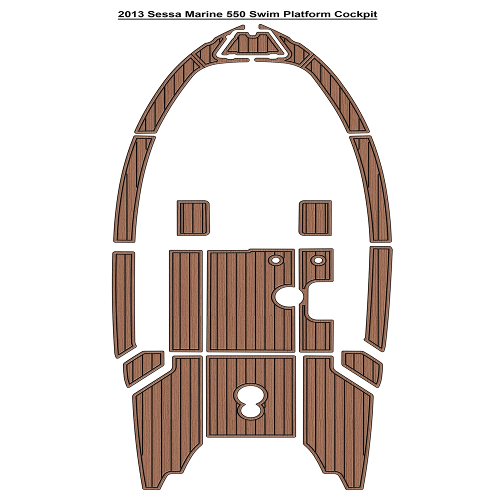 

2013 Sessa Marine 550 Swim Platform Cockpit Pad Boat EVA Foam Faux Teak Deck Floor Mat SeaDek MarineMat Style Self Adhesive