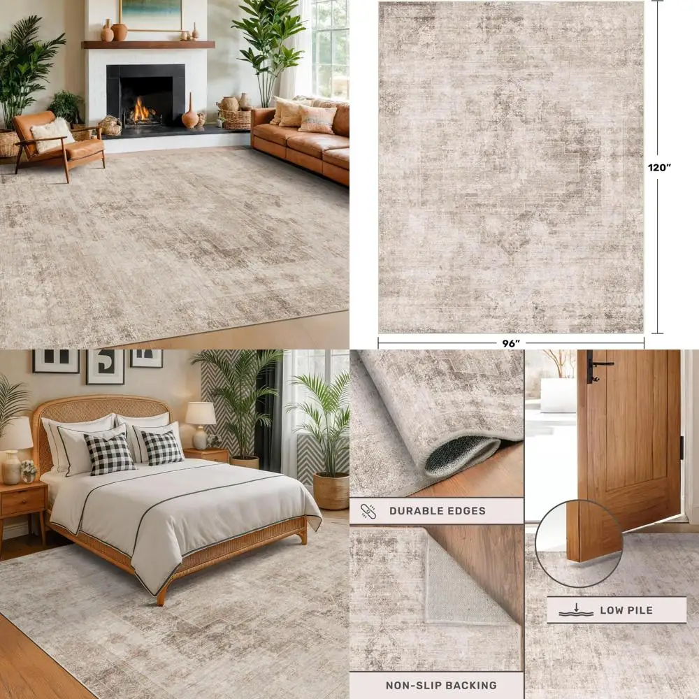 

Modern Abstract Area Rugs 8x10 - Washable Soft Rugs for Living Room, Bedroom, Dining Room, and Home Office