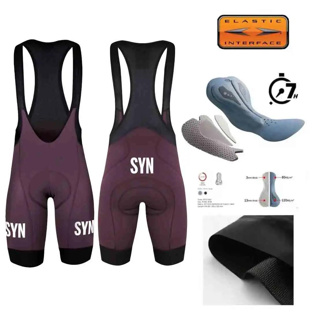 SYN Italian Bicycle Seat Cushion Men Cycling Bib Shorts Summer Mountain Bike Bib Shorts 7H Padded Breathable Quick Dry MTB Pants