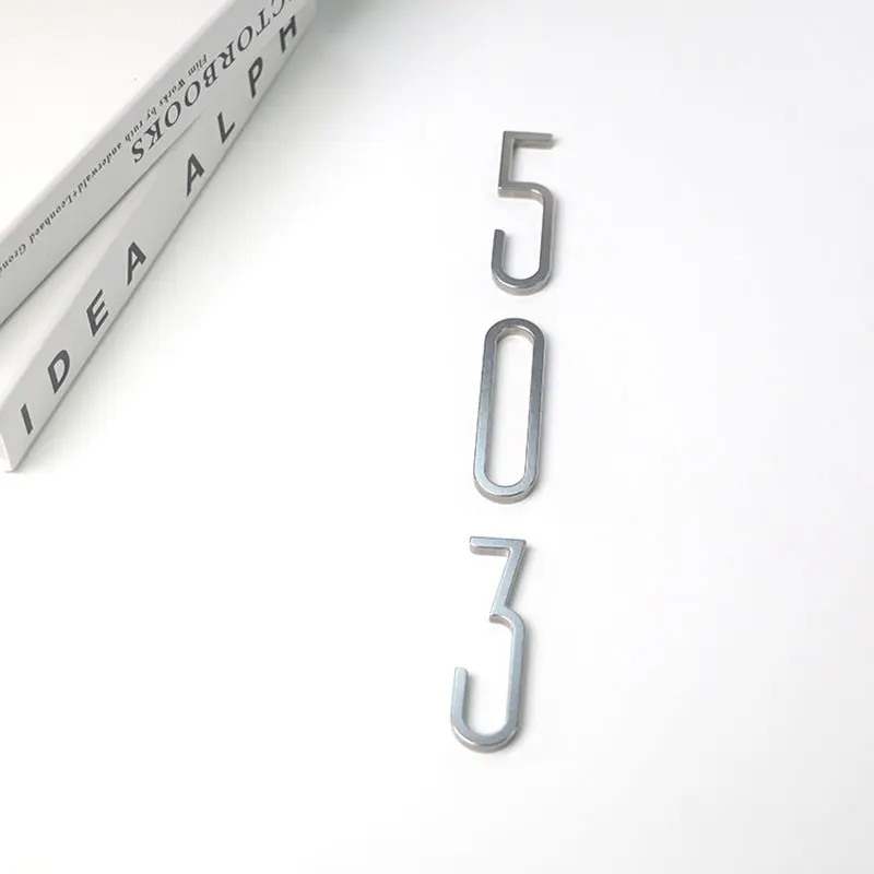 Stainless Steel Digits 0-9 For Door Plate Silver House Numbers Hotel Apartment Office Door Number Decoration Signboard DIY