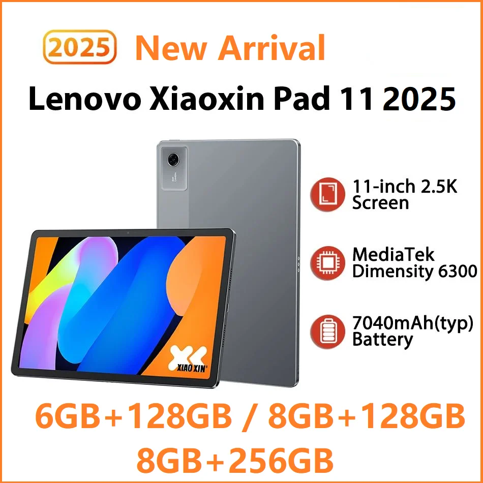 

CN Version Lenovo Xiaoxin Pad 11 2025 Tab 128GB 256GB MTK Dimensity 6300 11" 2.5K Screen 7040mAh WIFI Android Xiao xin Tablet