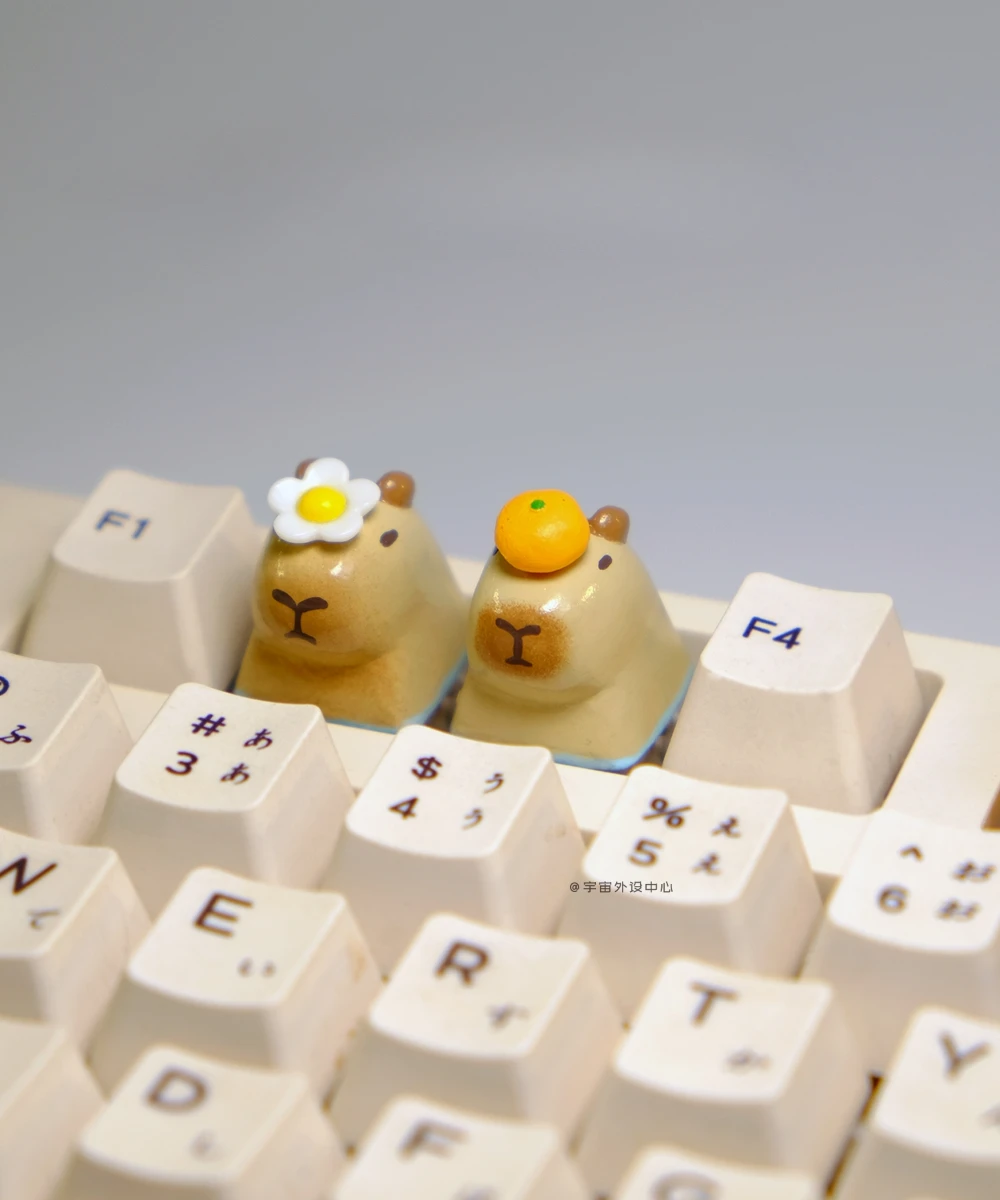 MiFuny Capybara Keycap Anime Key Caps Custom Resin KeyCaps for Mechanical Keyboard Accessories Cute Key Cap 1PC Kawaii Gift