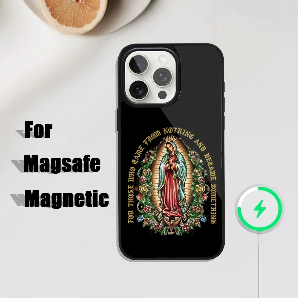 Virgen St.Mary Celestial Mother Phone Case For iPhone 16,15,14,13,12,11,Plus,Pro,Max Mini Magsafe Magnetic Wireless Charging