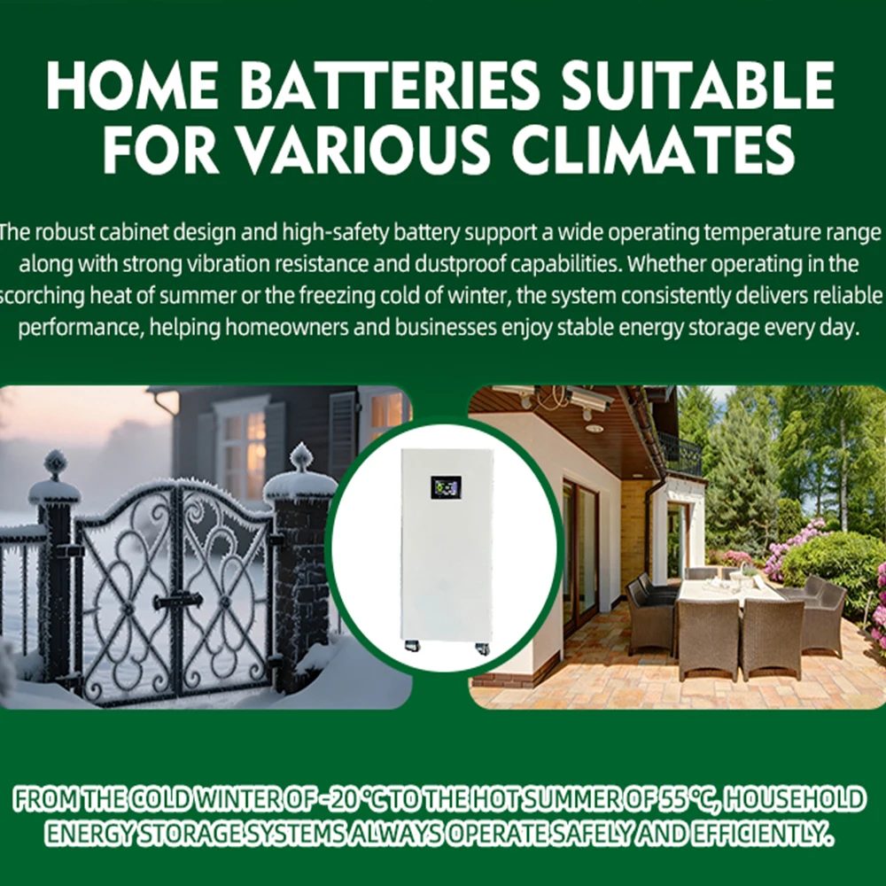 Premium 10KW Home Energy Storage Power Wall LiFePO4 Battery 51.2V 200Ah 300Ah Off-Grid IP66 Protection 12-Year Warranty for