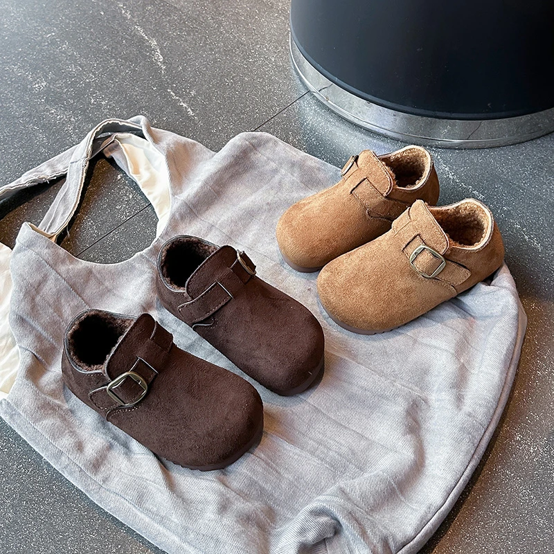 

Кожаная обувь First Walker для девочек в стиле ретро с пряжкой, новинка 2023 года, зимняя детская удобная школьная обувь на плоской подошве с теплой подкладкой на мягкой подошве