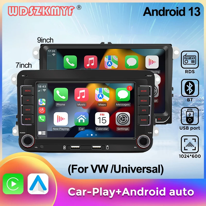 Universal Android 13 Car Radio Carpaly For VW Volkswagen Golf 5 Seat/Skoda/Passat/Polo Autoradio Multimedia Player BT GPS