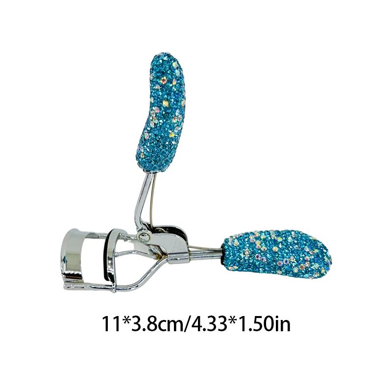 Bling Rhinestone Eyelashes Curler Tweezer Protable Colorful Curling Eye Lashes Clip Cosmetic Beauty Makeup Eyelashes Tool 1pc