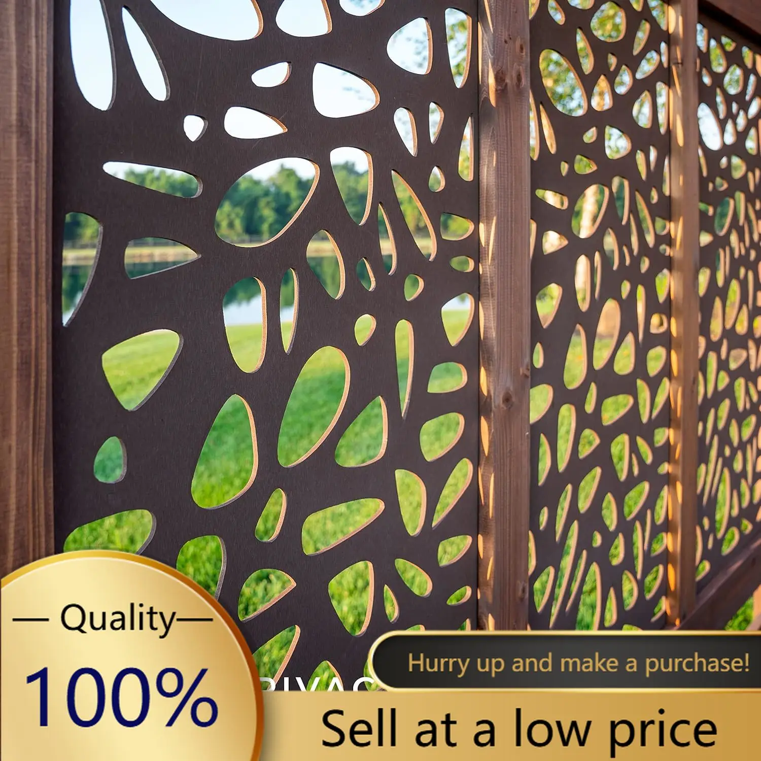 Brown Pebble Decorative Screen Panel (Six Panels Included)