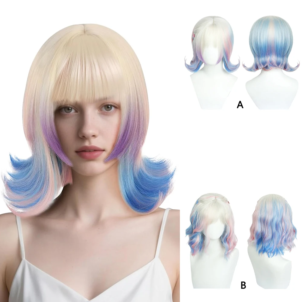 

Enid Sinclair Cosplay Synthetic Wavy Short Curly Hair Suitable for Women Halloween Themed Party Role Play Heat Resistant Wig