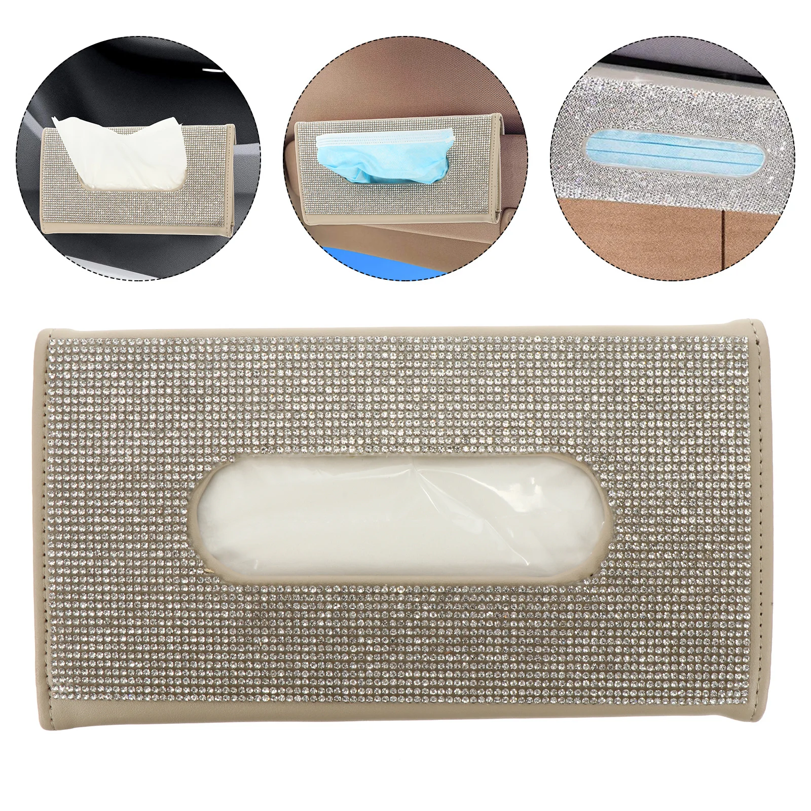 

1Pcs Sun Visor Napkin Holder Car Tissue Holder with Quick Fix Mounting for Vehicle Interior Style Towel Box Storage