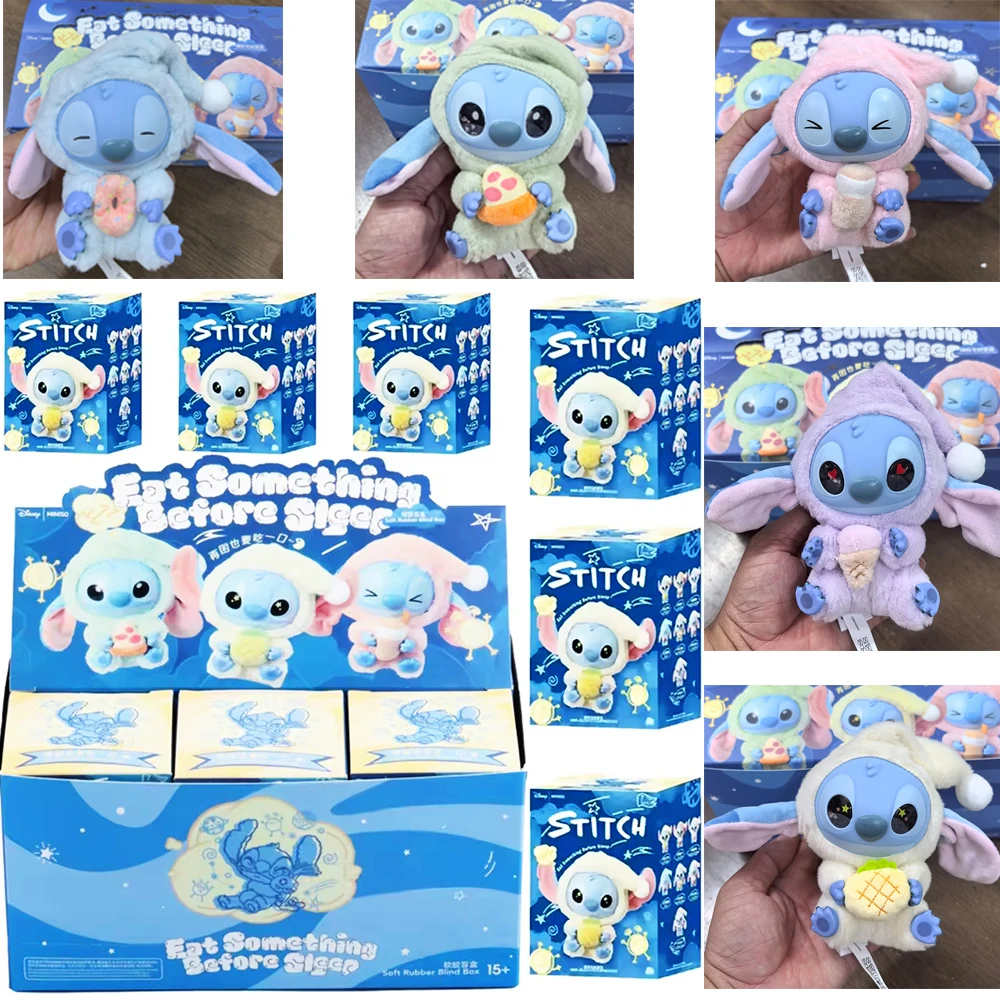 

Popular Stitch Blind Box Eat Something Before Sleep Series Vinyl Doll Pendant Cute Bag Charm Mystery Box Fluffy Surprise Gifts