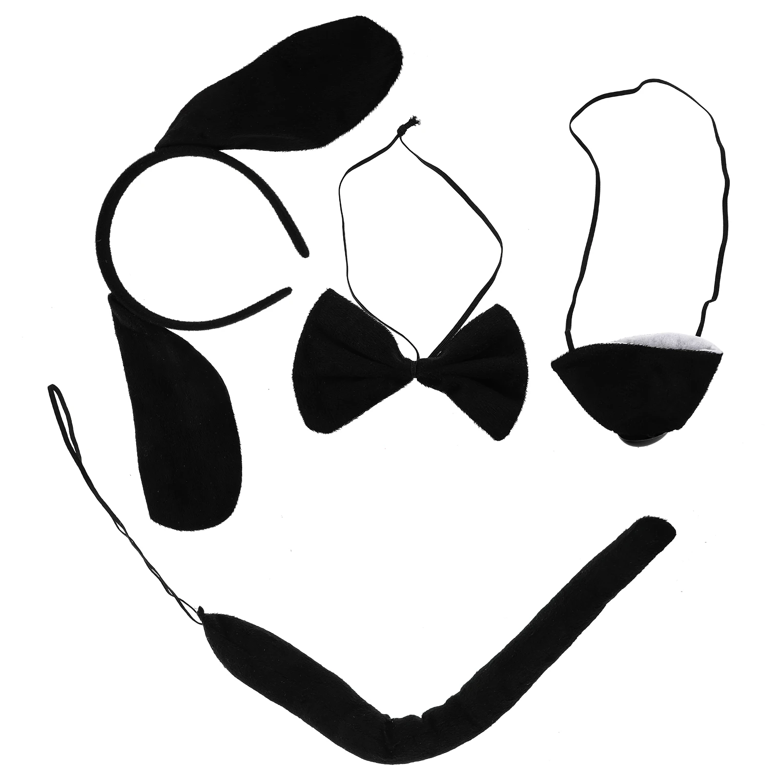 

Dog Ear Fake Nose Bow Tie Tail Puppy Ears Dog Ear Headband With Tail Set for Kids Halloween Party Cosplay Hair Accessories