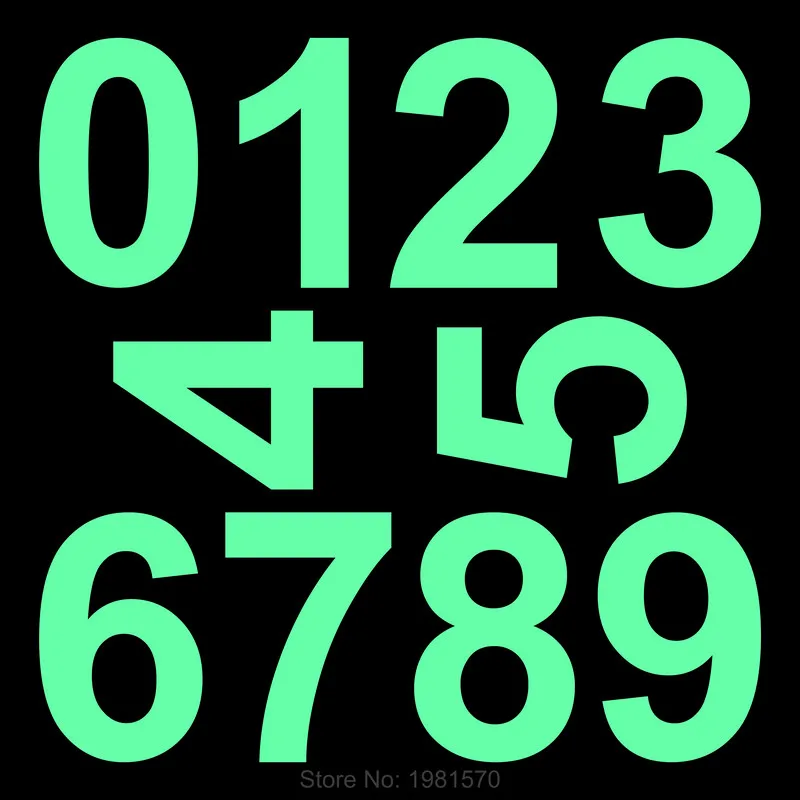 Glow Number Stickers Tag Self-adhesive Numeral Door Plaque House Drawer Sign Gate Digits Hotel Home Sticker Address Door Label