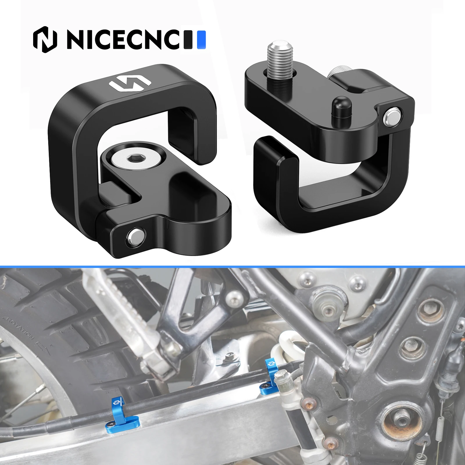 

Rear Brake Line Hose Cable Clamp Holder for Suzuki DRZ400S 2000-2024 DRZ400SM 05-24 DR650SE 96-24 RMZ250 07-14 RMZ450 2005-2014