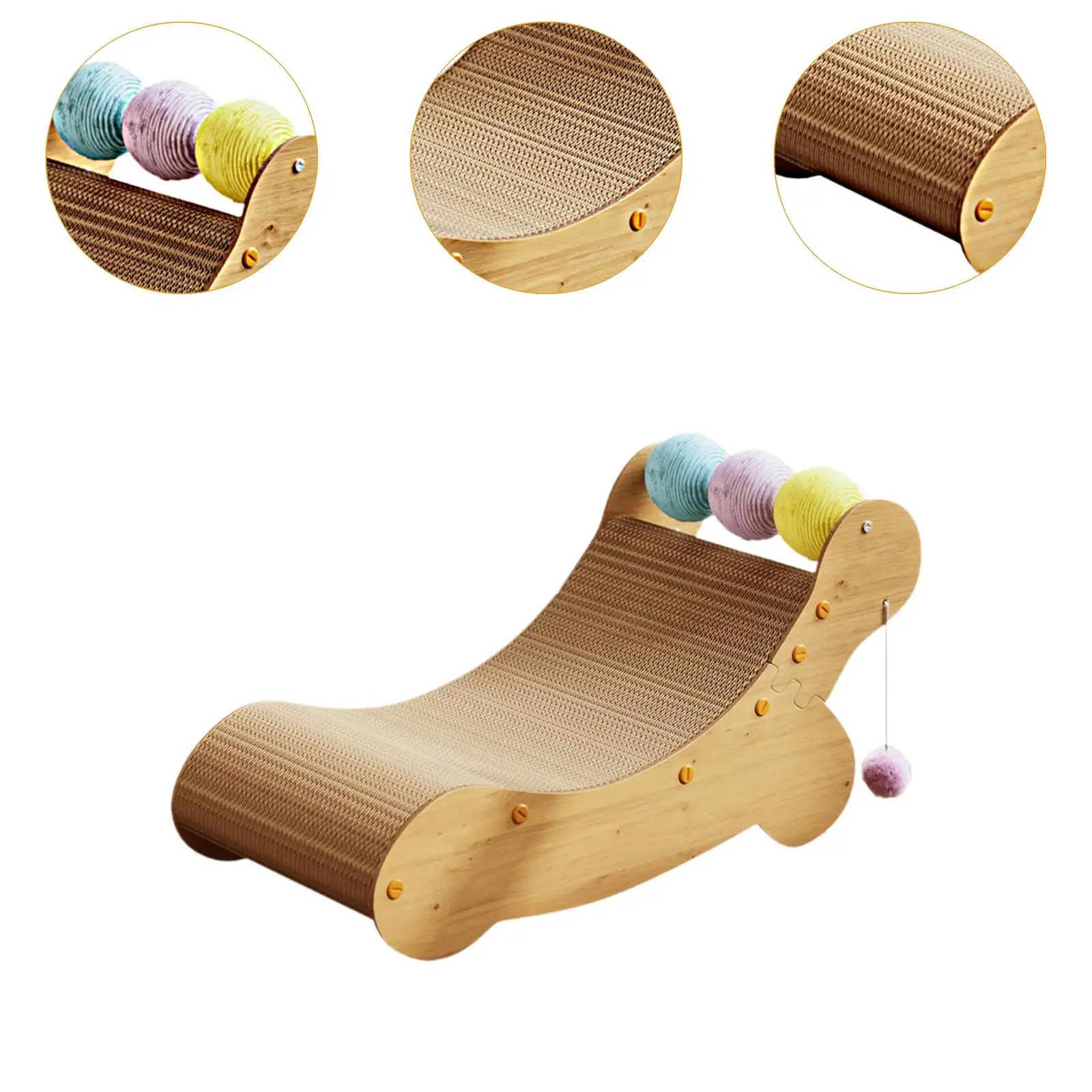 Cat Scratcher Chair Scratching Board for Indoor Cats Fun with Balls,Cardboard Lounge Bed for Kitty,Pet, Cats Kitten