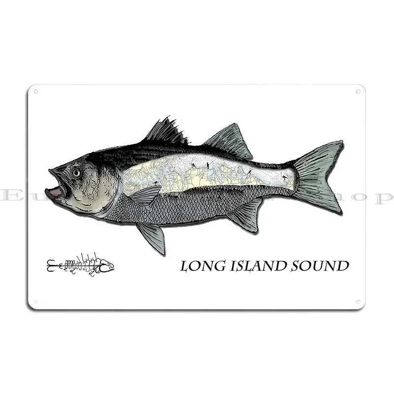 Long Island Sound Fishing Metal Plaque Poster Bar Cave Bar Cave Club Club Bar Customized Tin Sign Poster
