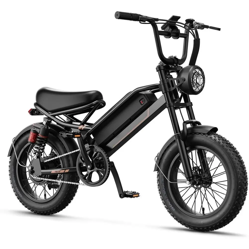 

Adults & Teens Electric Bike, 1000W 48V 12.5AH Dual Suspension E-Bike, 16 Fat Tires, 55-Mile Range Moped Customized