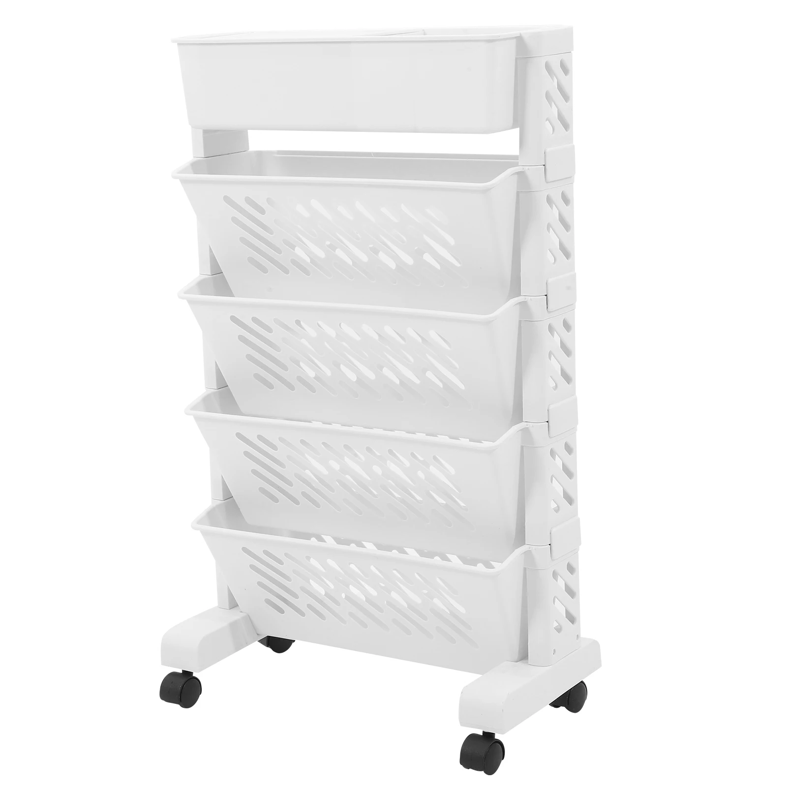 

Household Multi-Layer Rolling Storage Cart Plastic Book Rack Bookshelf Organizer for Storage Movable Bookcase