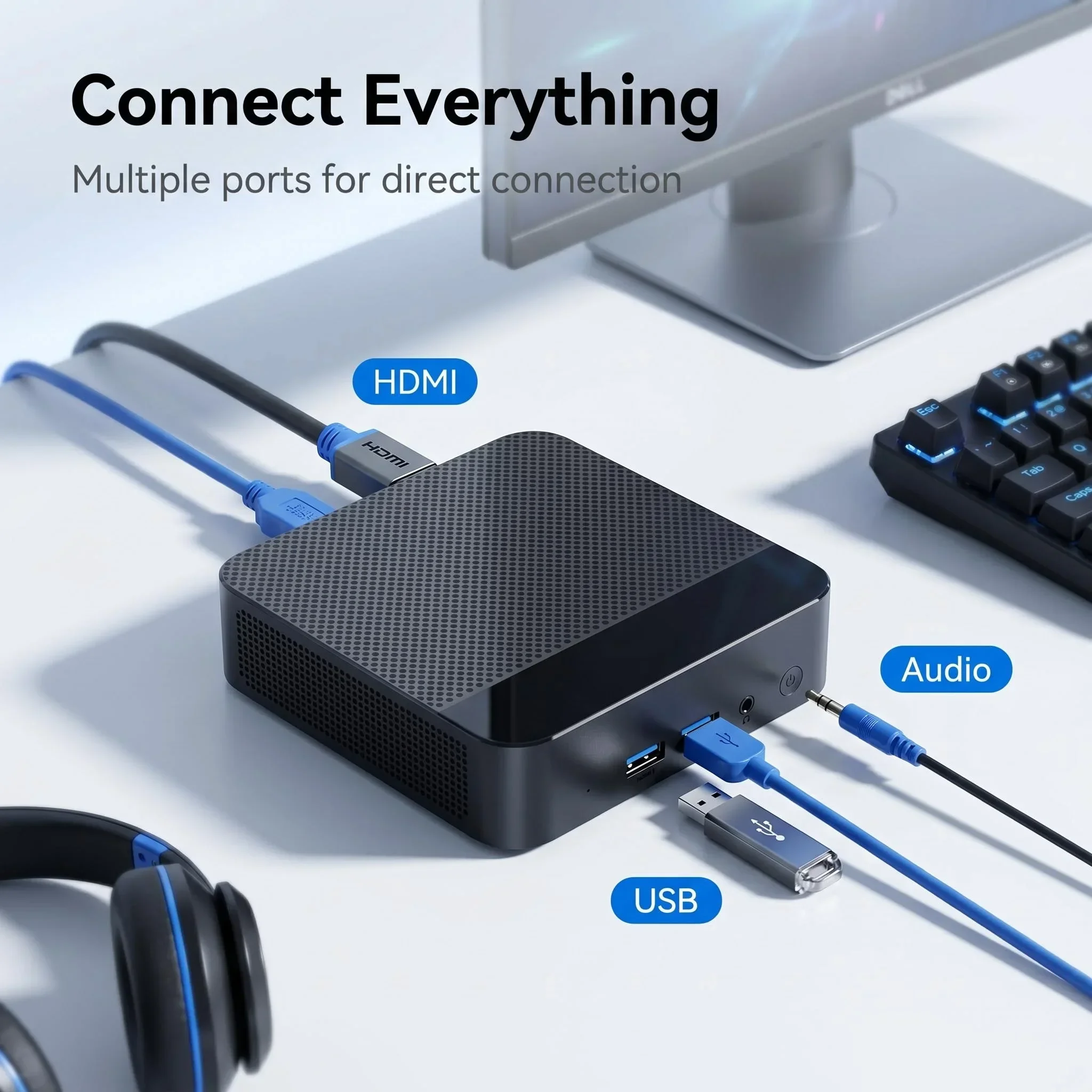 Mini PC Intel Core i9 10980HK Gaming  16GB RAM M.2 SSD 1TB Portable Computer BT5.2 WiFi6 Office Gamer PC