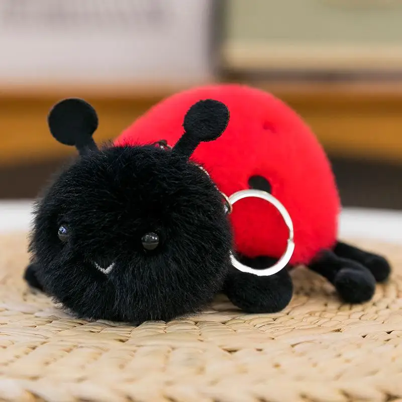 1PCS Cute Snail Bee Keychain Mini Cartoon Insect Stuffed Bag Charm Pendant Backpack Creative Keyring Gift